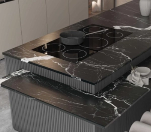 Cocina moderna con cubierta de piedra sinterizada de alta gama